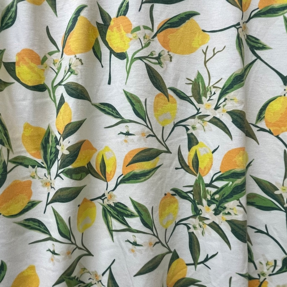 Marc New York Shirt Women's Medium Lemon‎ Print Cropped Bubble Sleeveless Top - Picture 5 of 13